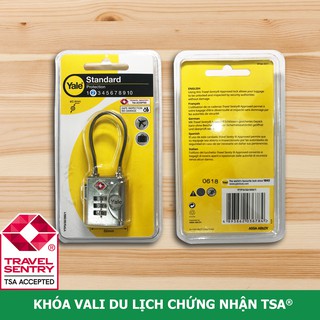 Ổ khóa vali du lịch Yale YTP3/32/350/1 đạt chứng nhận TSA màu bạc