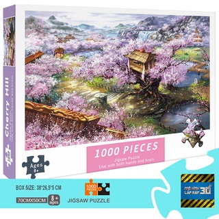 Bộ tranh ghép xếp hình 1000 miếng Jigsaw Puzzle Đồi Cherry Hill - Tranh xếp hình 1000 Pcs bằng giấy kích thước 75*50cm