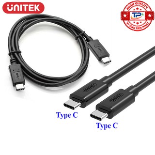 Cáp USB 3.1 USB Type-C 2 đầu đực Unitek Y-C477BK male to male