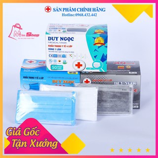 Hộp 50c Khẩu Trang Y Tế Duy Ngọc/Hồng Ngọc Dày 3-4 Lớp