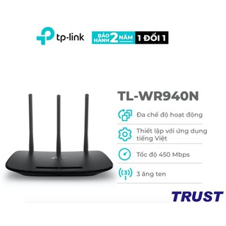 TP-Link N 450Mbps Bộ phát wifi không dây (Thiết bị mạng) - TL-WR940N - Hàng Chính Hãng