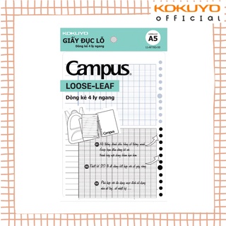 Giấy Refill Thay Lõi Cho Còng Binder Campus Loose Leaf Túi 50 Tờ Đơn Khổ A5