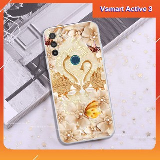 Ốp lưng Vsmart ACTIVE 3 hình hình hoa, thiên nga, đẹp thời trang - CAO CẤP - SANG TRỌNG