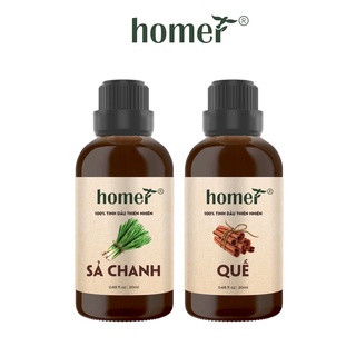 Combo 2 tinh dầu Sả Chanh + Quế Homer 20ml/chai