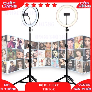 Đèn live makup , bán hàng, Size 26cm Chân 1m6 + kẹp điện thoại