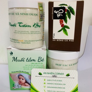 Muối Tắm Bé Sinh Dược Độc Mộc Tặng Kèm Xà Bông Cafe ( Hương quế)