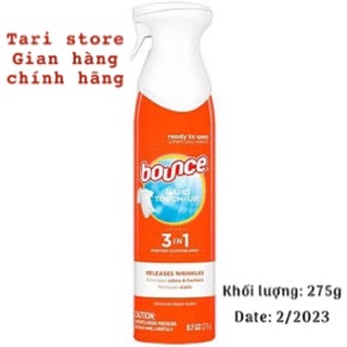 (USA)Chai xịt chống nhăn và khử mùi quần áo Bounce Rapid Touch-up 3in1