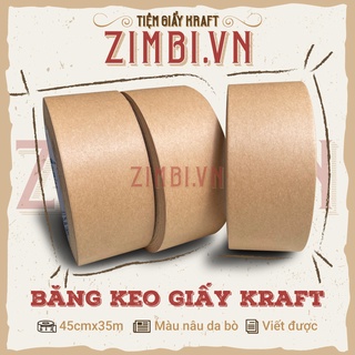 Băng keo giấy kraft nâu 45mm*35m | Băng keo giấy xi măng | Băng keo thân thiện với môi trường