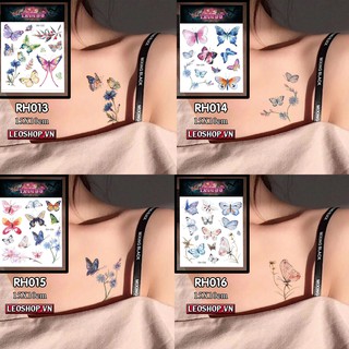 Hình Xăm Dán Nhỡ Hoa Bướm Các Loại (15x10cm)