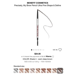 Chì kẻ mày BENEFIT COSMETICS Precisely, My Brow Pencil Ultra-Fine Shape &amp; Define