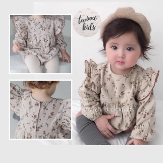 [Elisa Baby] Bộ đồ liền thân hoa nhí, bộ body sơ sinh chất liệu cotton dành cho bé 3-24 tháng