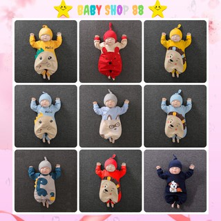 Bộ body áo liền quần in hình động vật dễ thương cho bé trai bé gái 3kg đến 12kg, 0 đến 18 tháng tuổi