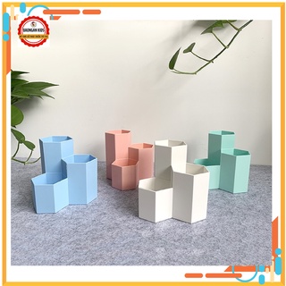 Hộp Đựng Mỹ Phẩm Hộp Đựng Bút Hình Lục Giác Trang Trí Bàn Học Bàn Làm Việc