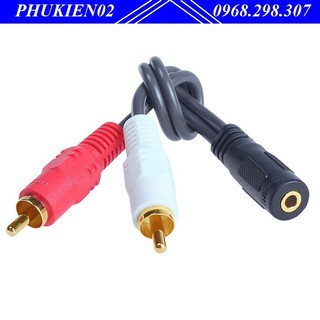 Dây 3.5 Đầu Cái Sang 2 Đầu Bông Sen AV - dây jack 3.5