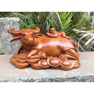 [giare] Tượng con trâu gỗ hương