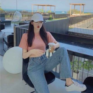 Set quần bò ống rộng kèm áo croptop tay lỡ TTPM136