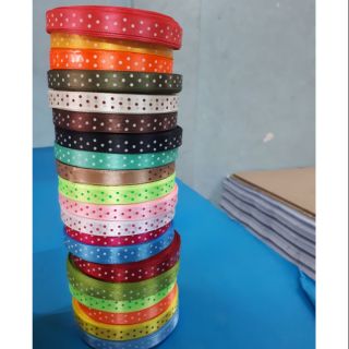 Ruy băng 1cm hoạ tiết chấm bi