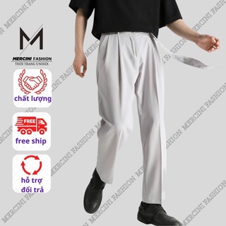 Quần Baggy MERCINI quần ống rộng nam vải hàn kèm đai chất liệu vải cao cấp thời trang Unisex QD39