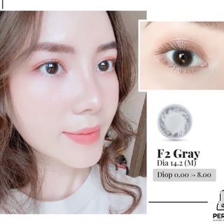 Lens Mắt , Kính Áp Tròng F2 GRAY Có Độ Cận và Không Độ , DIA 14.2 , Cho Mắt Nhạy Cảm Giá Sale