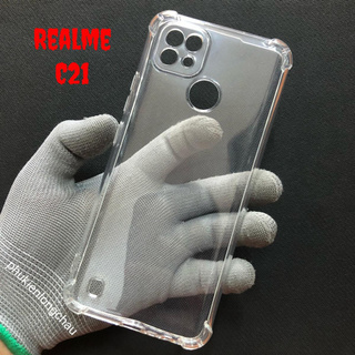 Ốp Lưng Realme C21 Dẻo Trong Suốt Chống Sốc Có Gù Bảo Vệ 4 Gốc