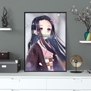 Tranh Nezuko Phong Cảnh Mùa Đông Thuộc Dòng Canvas Treo Tường
