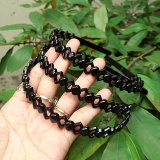 Bờm Cài tóc hình thoi đen bóng dễ thương