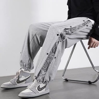 Quần ống rộng nam nữ -Quần jogger unisex họa tiết có cúc bấm gấu quần cực chất