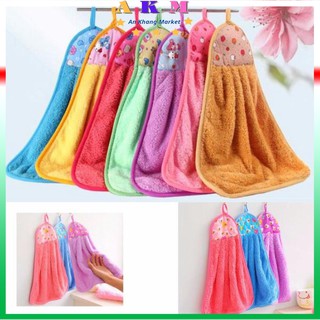 (𝗚𝗶𝗮́ 𝗦𝗶̉)Khăn Lau Tay Nhà Bếp - KHĂN LAU TAY COTTON có móc treo