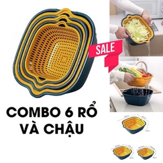 [Giá sỉ] Combo 6 rổ nhựa và chậu