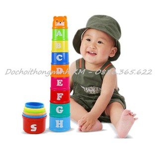 Đồ chơi cốc gấu xếp chồng 8 lớp cho bé