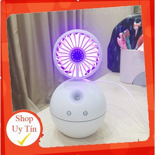 Quạt Phun Sương Tạo Ẩm Kèm Đèn Led Cao Cấp-Quạt Kiêm Đèn Ngủ