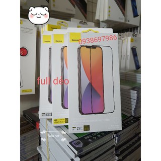 set bộ 2 kính cường lực baseus full dẻo iphone 12 mini / 12 / 12 pro / 12 pro max chính hãng siêu bảo vệ ( full box)