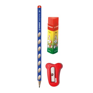 Bộ 1 cây chì gỗ STABILO EASYwrite tay phải PCE324R-HB + chuốt chì PSE4534R + tẩy ER199 (PCE324R-1A)