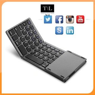 Nội Địa Trung Bàn Phím Không Dây Mini Gấp Gọn Bluetooth Tích Hợp Touchpad B033 – Có độ nhạy gấp 3 lần kết nối tự độn