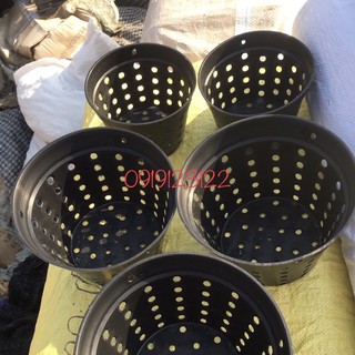 Sét 10 chậu ươm nhựa đen phi 21 nhiều lỗ tròn hàng loại 1