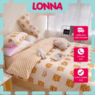bộ chăn ga gối cotton living  lonaabedding  hổ vàng style tiger ( full size)