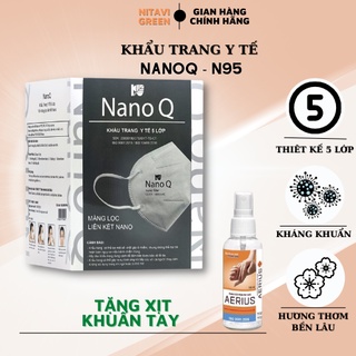 Khẩu trang N95 y tế có van thở Nano Q 5 lớp kháng khuẩn, chống bụi mịn , dùng nhiều lần chính hãng