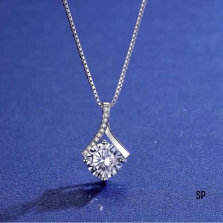 Dây chuyền nữ mặt xoắn nạm đá trắng xinh xắn LINH MIU SILVER