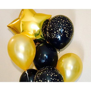 BÓNG ĐEN/ VÀNG GOLD 12" IN HÌNH- BỊCH 10C-20C trang trí sinh nhật