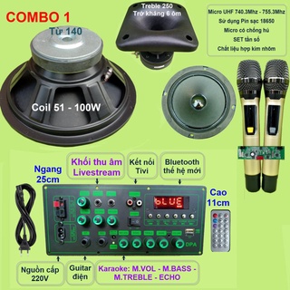 Mạch loa kéo 3 tấc đơn MD9840 150 thu âm LIVESTREAM - DSP lập trình chống hú, chỉnh Bass Treble Micro