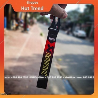 Móc khóa xe máy dây vải Biker cao cấp Akrapovic nhập khẩu chính hãng