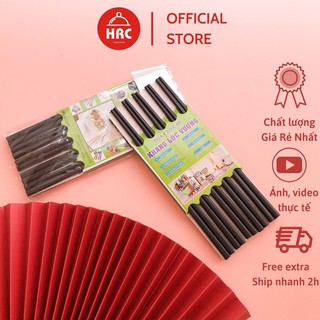 Đũa gỗ đen Khang Lộc Vượng (GIÁ RẺ) Đũa gỗ đầu vuông trơn vỉ 10 đôi