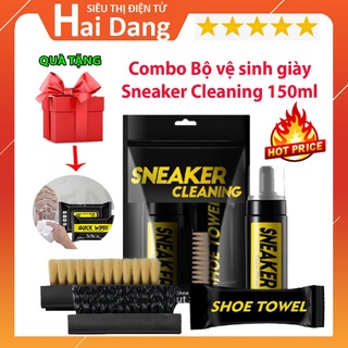 Combo Bình Xịt Vệ Sinh Giày Dép Cao Cấp Sneaker, Tặng Khăn Lau - Vệ Sinh Khử Mùi Làm Sạch Giày Dép Nam