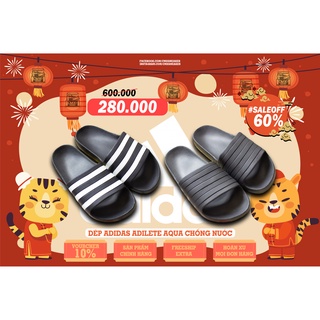 [ HÀNG CHÍNH HÃNG ] Dép Adidas Adilete Aqua Slides All Black/ White ( F35543 - F35550 ) - REAL AUTHETIC 100%
