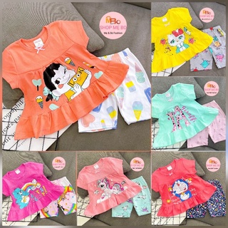 Đồ bộ ngố cộc tay bé gái thun cotton xuất xịn