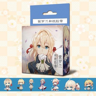 (không hộp) Băng dính Violet Evergarden washi tape trang trí hoạ tiết in hình anime chibi
