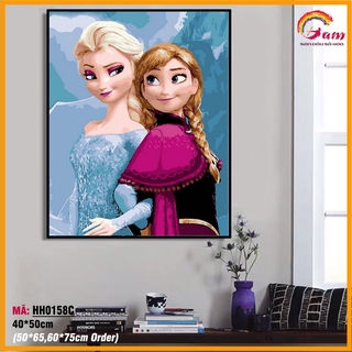 Tranh sơn dầu số hóa tô màu theo số Tranhsohoavn Elsa Anna HH0158C