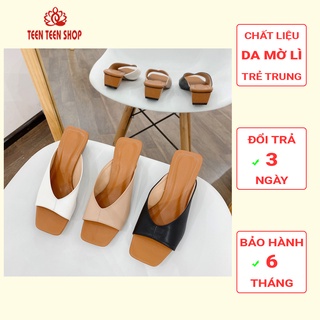 Dép cao gót nữ cao 3 phân, Dép da nữ đế bằng cao 3 phân hot trend 2021, Teen Teen shop - SD006 [ ẢNH THẬT ]