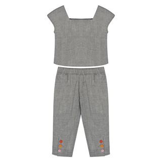 Bộ quần áo cotton bé gái cổ vuông K586 TRẺ EM TNG