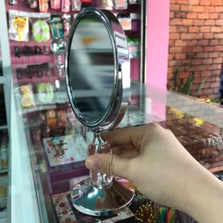 Gương INOX 2 mặt xoay để bàn không lật